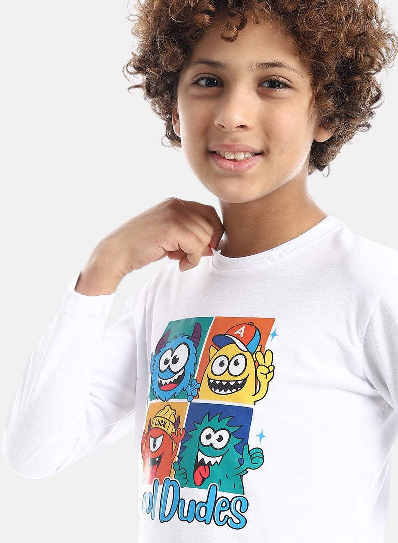 Andora Boys Printed Long-Sleeve Shirt_White - Image 4